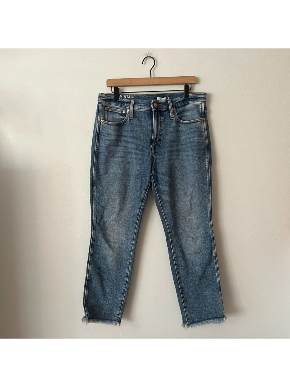 J. Crew 9" Vintage Slim Straight Jeans Raw Hem Women's Size 30